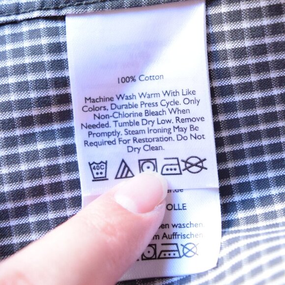 EDDIE BAUER Classic Fit Long Sleeve Checkered Print Button Down Shirt Size T2XL - Picture 4 of 4